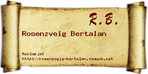 Rosenzveig Bertalan névjegykártya